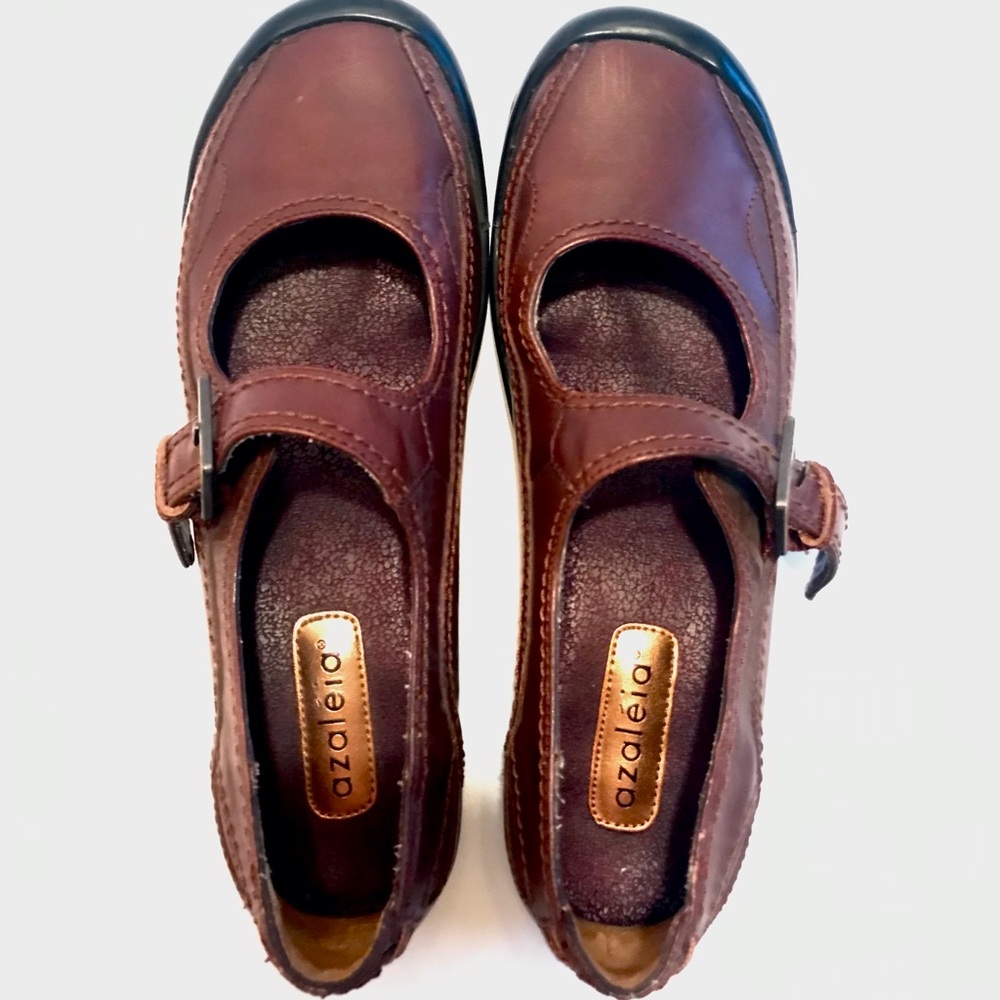 $80. Azaleia Size 7.5 M  Mary Jane Shoes Brown Quality Comfort Work Walking Shoe